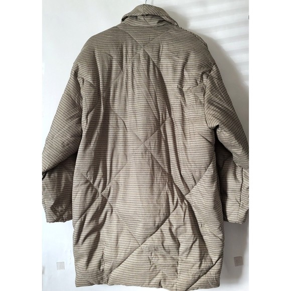 Free People Plaid Dre Cocoon Puffer Jacket Oversized Sz M Brown Button Frnt NWOT - Picture 7 of 16